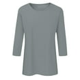 thumbnail image 3 of BAODANN 3/4 Length Sleeve Womens Tops Casual Loose Fit Crewneck T Shirts Cute Solid Three Quarter Length Tunic Tops Short T Shirt Womens Lightweight Long Sleeve Shirt Summer Tee Shirts Women Summer, 3 of 3