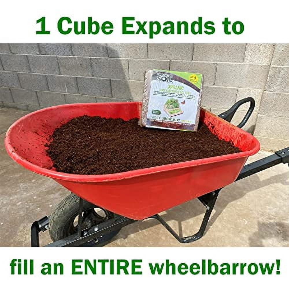 WONDER SOIL | Organic Coco Coir Brick/Block | Ready to - Compressed Coco Coir Fully Loaded with Nutrients | 10 LBS Block Expands to 2.5 Cu Ft | Incl Worm Castings & Nutrients