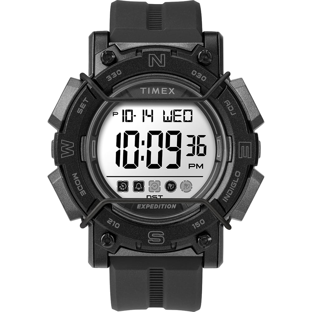 Timex Men s Expedition Digital CAT World Time 47mm Military Alarm Waterproof Black Resin Strap Watch Walmart