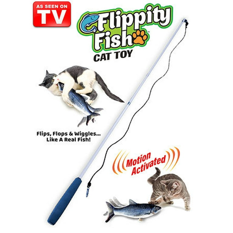 Flippity Fish Cat Toy, Interactive Cat Toy, Flips, Flops & Wiggles Like a  Real Fish, Motion Activated, Cat Fun toy, Exercise for Cats, Includes