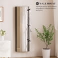 thumbnail image 4 of LVSOMT 47.2" LED Jewelry Mirror Cabinet, Wall/Door Mounted Jewelry Armoire Organizer with Built-in Lighted Mirror, Full Length Mirror with Storage, Black, 4 of 9