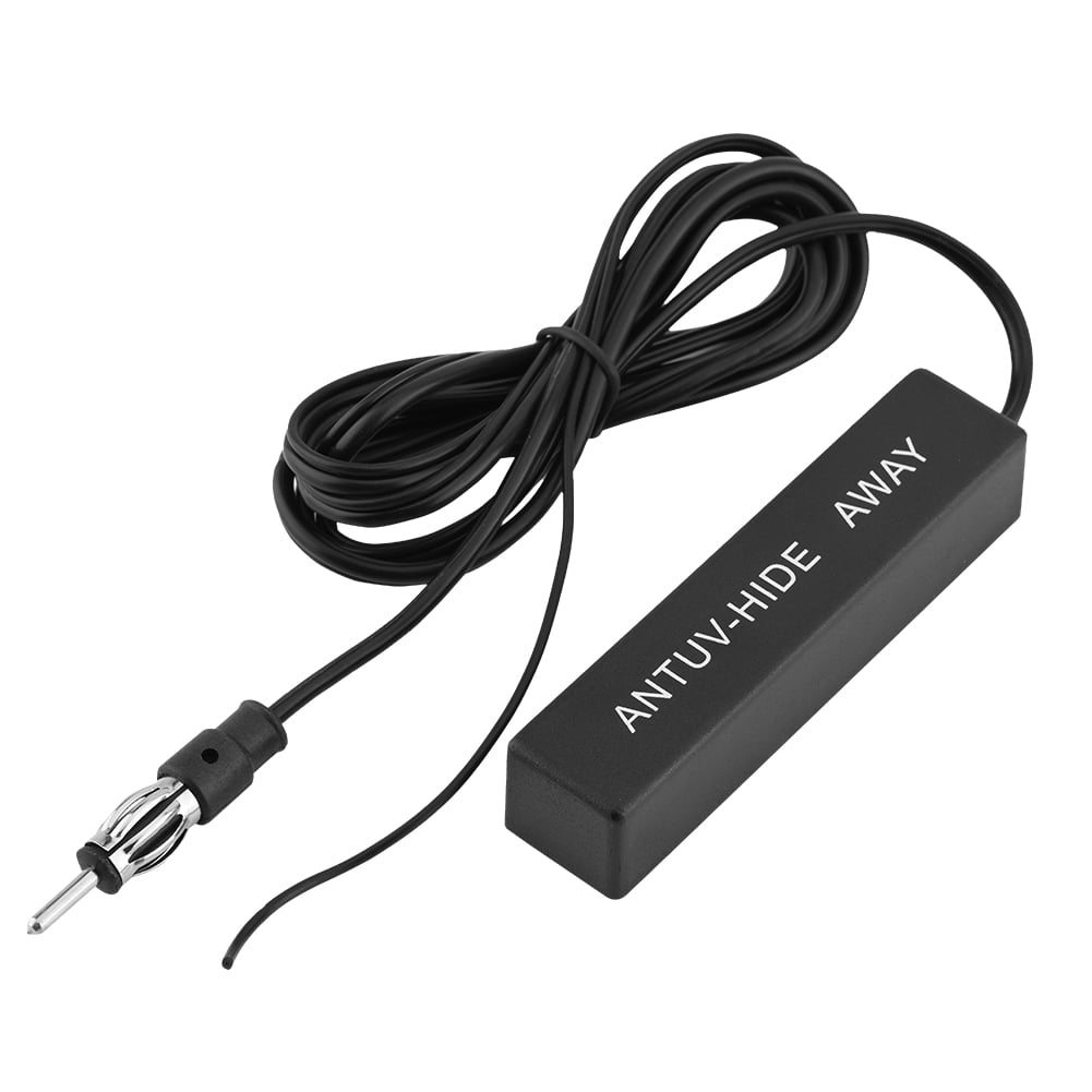 Ashata 12V Universal Car Amplified Antenna Kit Electronic Stereo AM/FM Radio Antenna, Car