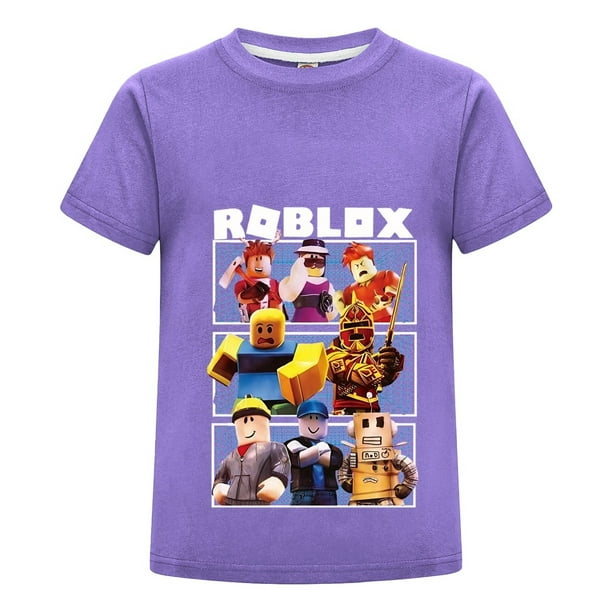 Camiseta Roblox Estilo Gamer para Niño, Playera Infantil con Personajes, Ropa Cómoda de Algodón, Ideal para Verano