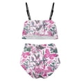 thumbnail image 5 of ibuvkizy Tankinis Swimsuits for Women Loose Modest Two Piece Bathing Suits Ladies Fashion Multicolor Retro Print Swimming Trunks Sling Women Split Swimsuit Bikini Sets for Women's Plus Size, 5 of 5