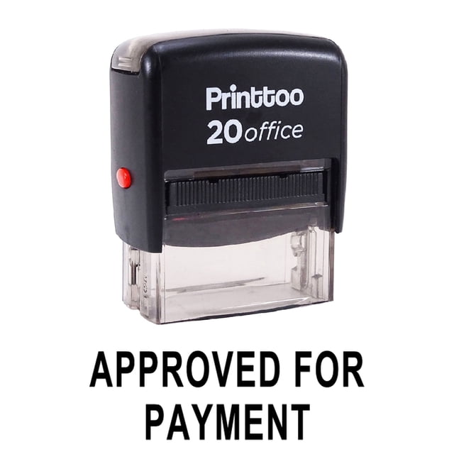 Printtoo Self Inking APPROVED FOR PAYMENT Rubber Stamp Office Stationary Custom Stamp - Black