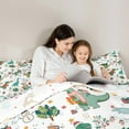 thumbnail image 4 of Castle Fairy Kids Kawaii Dinosaur 7-Piece Twin Bedding Sets,Christmas Snowman Bedding Comforter Set,Festival Xmas Breathable Sheet Sets,Lightweight Room Decor, 4 of 8