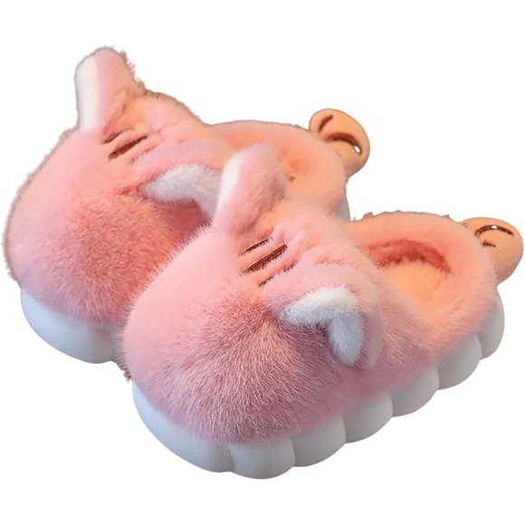 EYPKPL Slippers Cat Slippers for Women Cute Funny Fluffy Warm Plush Indoor Bedroom House Shoes Winter Outdoor Non-Slip Slippers