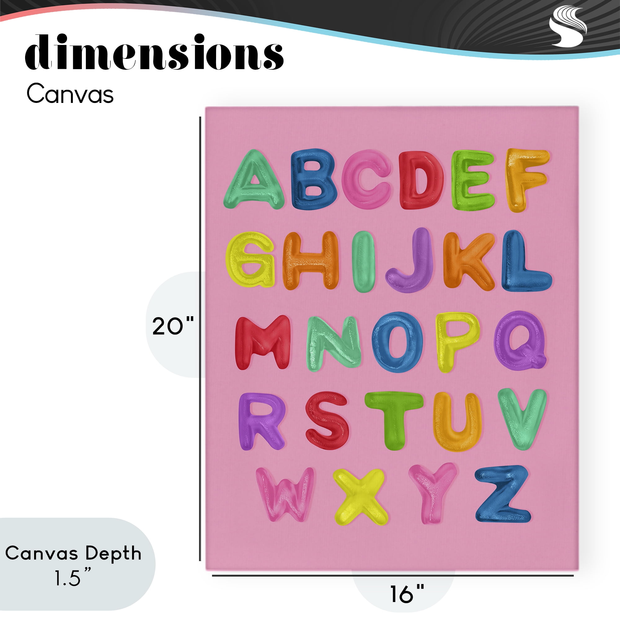 Stupell Industries Gummy Alphabet over Pink Canvas Wall Art, design by LISH Creative