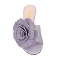 thumbnail image 3 of XYD Women Charming Layered Petals Slip on Mules Open Round Toe Floral Mid Heels Casual Dress Summer Slide Sandals Size 7 Light Purple, 3 of 4