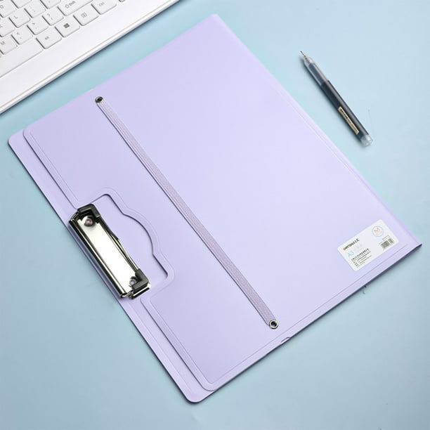 Carpeta de archivos A3 individual, portadocumentos de plástico con clip para exámenes, portafolios de almacenamiento para oficina escolar, tamaño carta, de plástico.