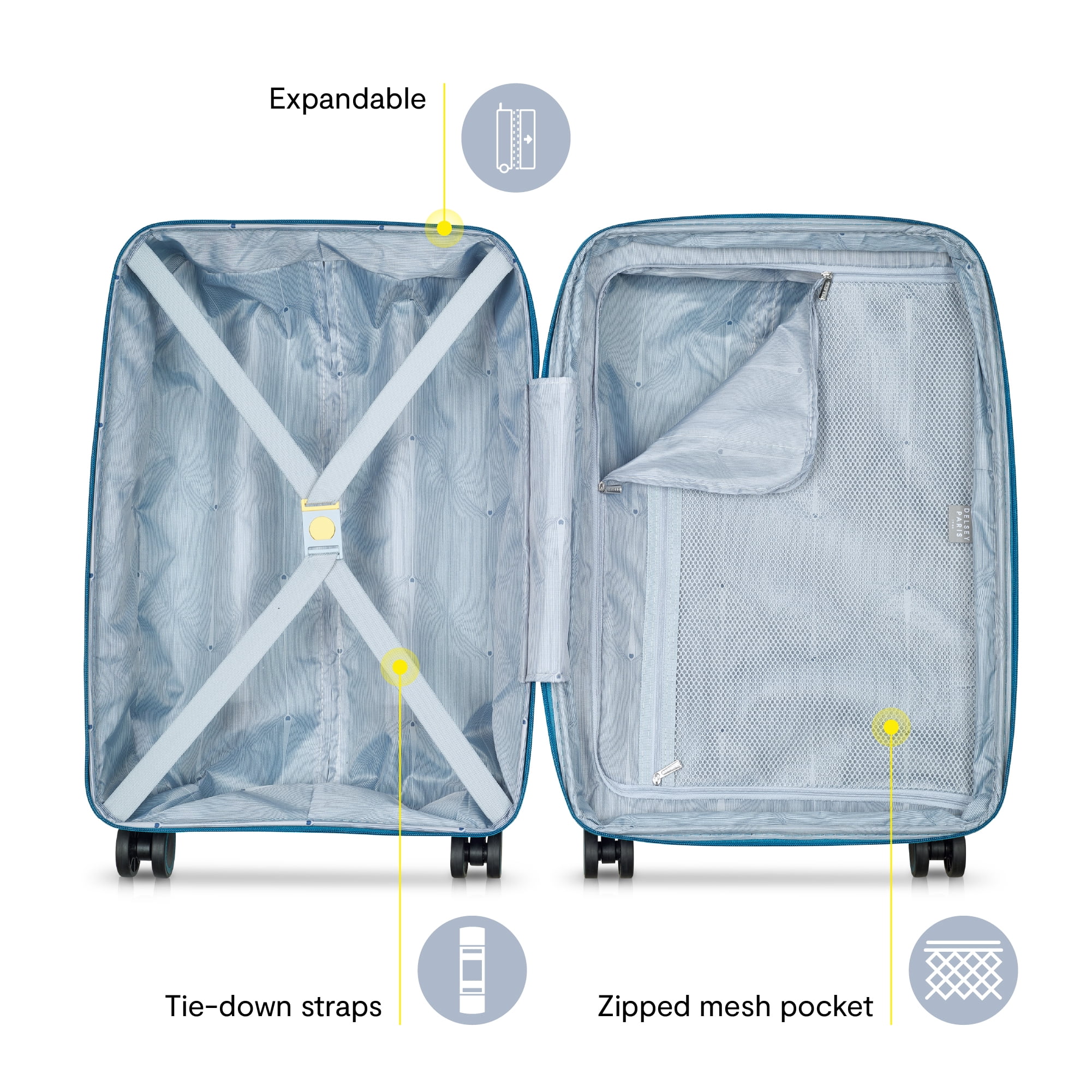 DELSEY PARIS Dune 20" Carry-on Hardside Expandable Spinner Luggage, Teal