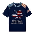 thumbnail image 4 of 4th of July Shirts Women Short Sleeve Crewneck America Flag Graphic Tees Patriotic T-Shirt Independence Day Tops, 4 of 4