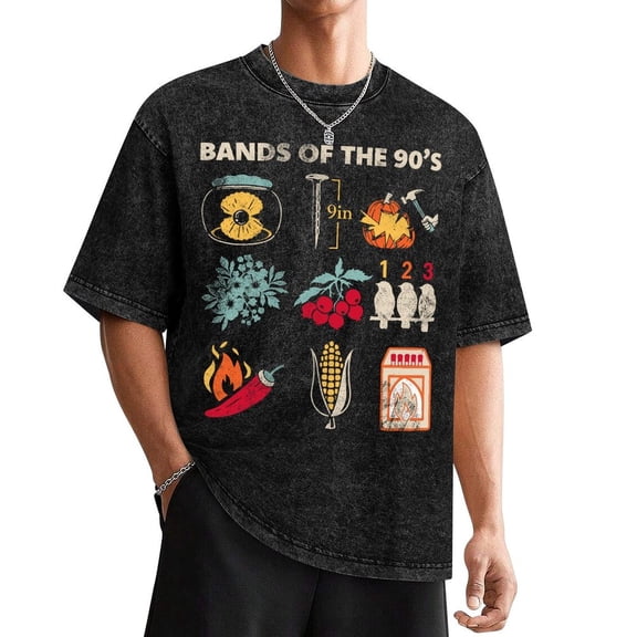Retro Popular Music Bands Of The 90S Rock Funny Vintage T-Shirt T-shirt Graphic Tee