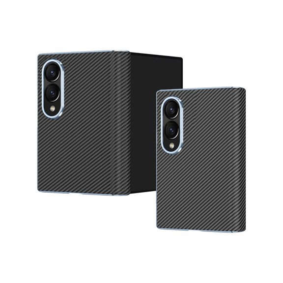 Case for Samsung Galaxy Z Fold8, Carbon Fiber Texture Skin-Friendly Slim Back Cover with Hinge Protection, Lightweight Design, No Front Cover, Shockproof Drop-Resistant Phone Case, Black