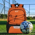 thumbnail image 2 of WOLT Mesh Orange Soccer Bag Backpack with Shoe and Ball Compartments for Boys Ball Equipment Bag, 2 of 4
