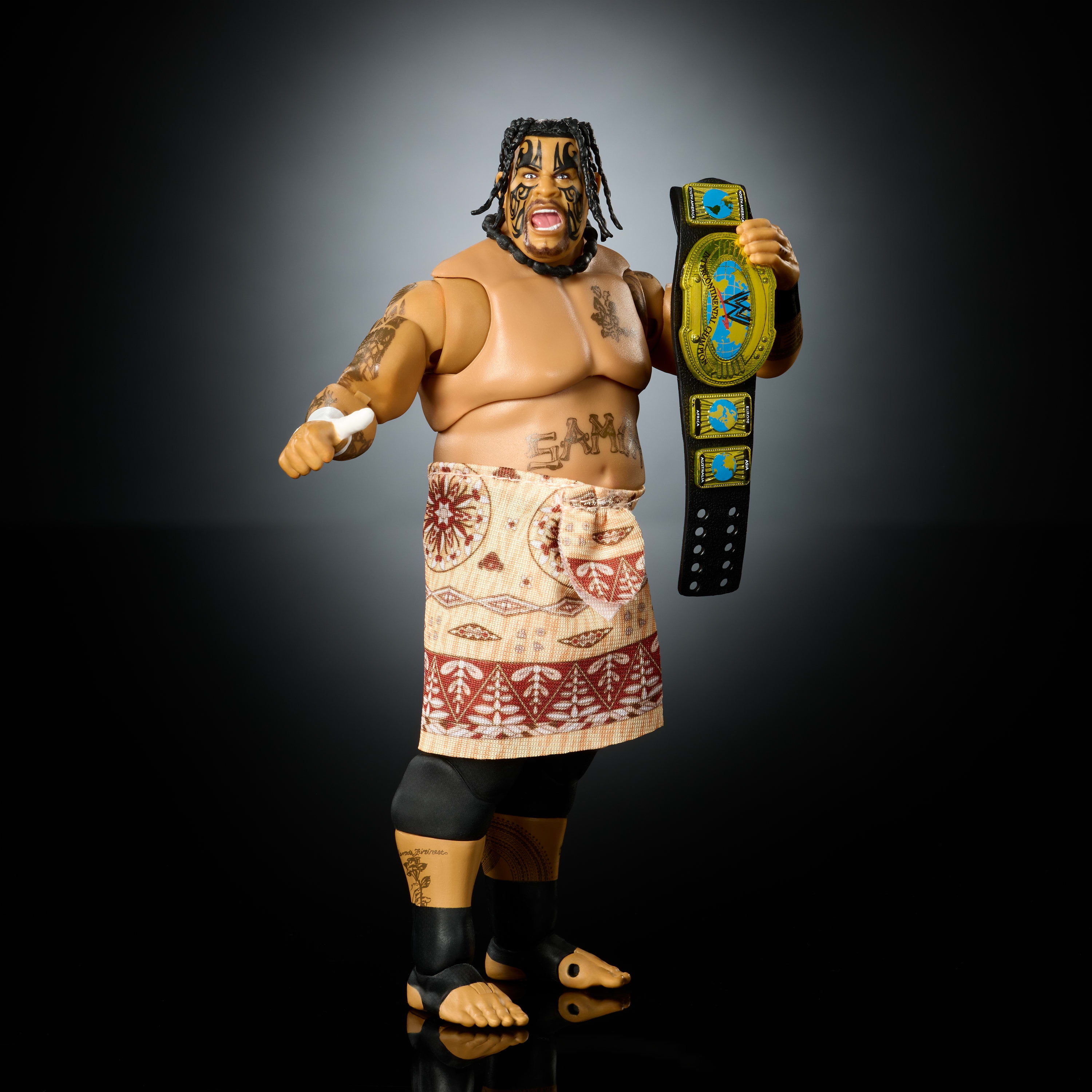 WWE-Figurine articulée Ultimate Umaga-15cm avec accessoires