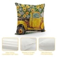 thumbnail image 4 of Fenyluxe Sweet Summer Daisy Flower Decorative Throw Pillow Covers, Hello Sunshine Yellow Truck Floral Cushion Case Decor, Seasonal Home Decoration for Sofa Couch 20x20in, 4 of 5