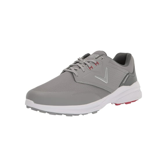Callaway Men's Solana V2 Spikeless Golf Shoes-Waterproof, 8 Wide Gray/Red -