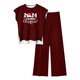 thumbnail image 1 of Pantalones Casuales sin Mangas Impresos con Cuello Redondo Conjunto Superior, Pantalones Ligeros Mujeres para Primavera Verano, 1 of 2
