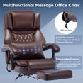 thumbnail image 3 of WOSDOM Gaming Chair with Massage Lumbar Support, Reclining Office Desk Chair, Comfortable Tall Computer Chair, Brown, 300lbs, 3 of 7