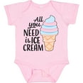 thumbnail image 3 of Inktastic All You Need is Ice Cream with Ice Cream Cone Boys or Girls Baby Bodysuit, 3 of 5
