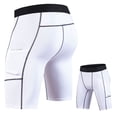 thumbnail image 3 of Athletic Shorts for Men Yoga Running Shorts High Elastic Compression Training 5 Inch Gym Shorts White XL, 3 of 7