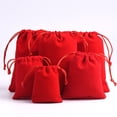 thumbnail image 3 of 10Pcs Velvet Xmas Jewelry Bags Drawstring Pouch Wedding Party Bags Candy Red, 3 of 6