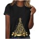 thumbnail image 2 of Fiudx Ofertas Flash Del Día Camiseta de Manga Corta con Cuello Redondo y Estampado Informal para Mujer, 2 of 4