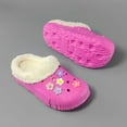 thumbnail image 5 of Rokment Flower Fuzzy Clogs for Women Winter Fashion Fleece Lined Warm Lightweight Slip on Garden Shoes Indoor Outdoor Mules Slippers Hot Pink Size 8, 5 of 6