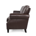 thumbnail image 4 of Sofa, 80 Inch 3-Seater, Nailhead Trim, Birch Wood, Brown Faux Leather, 4 of 6