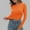 Orange, variant on SHITINN Tshirts Shirts for Women Women's Round Neck Long Sleeve Knit Ribbed Fitted Crop Top Casual Basic Shirts Womens Summer Tops Short Sleeve Summer Tops for Women