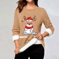 thumbnail image 2 of WEAIXIMIUNG Chandails en Molleton Courts pour Femmes Grande Taille Pull Thermique à Manches Longues Col Rond avec Poche, 2 of 5