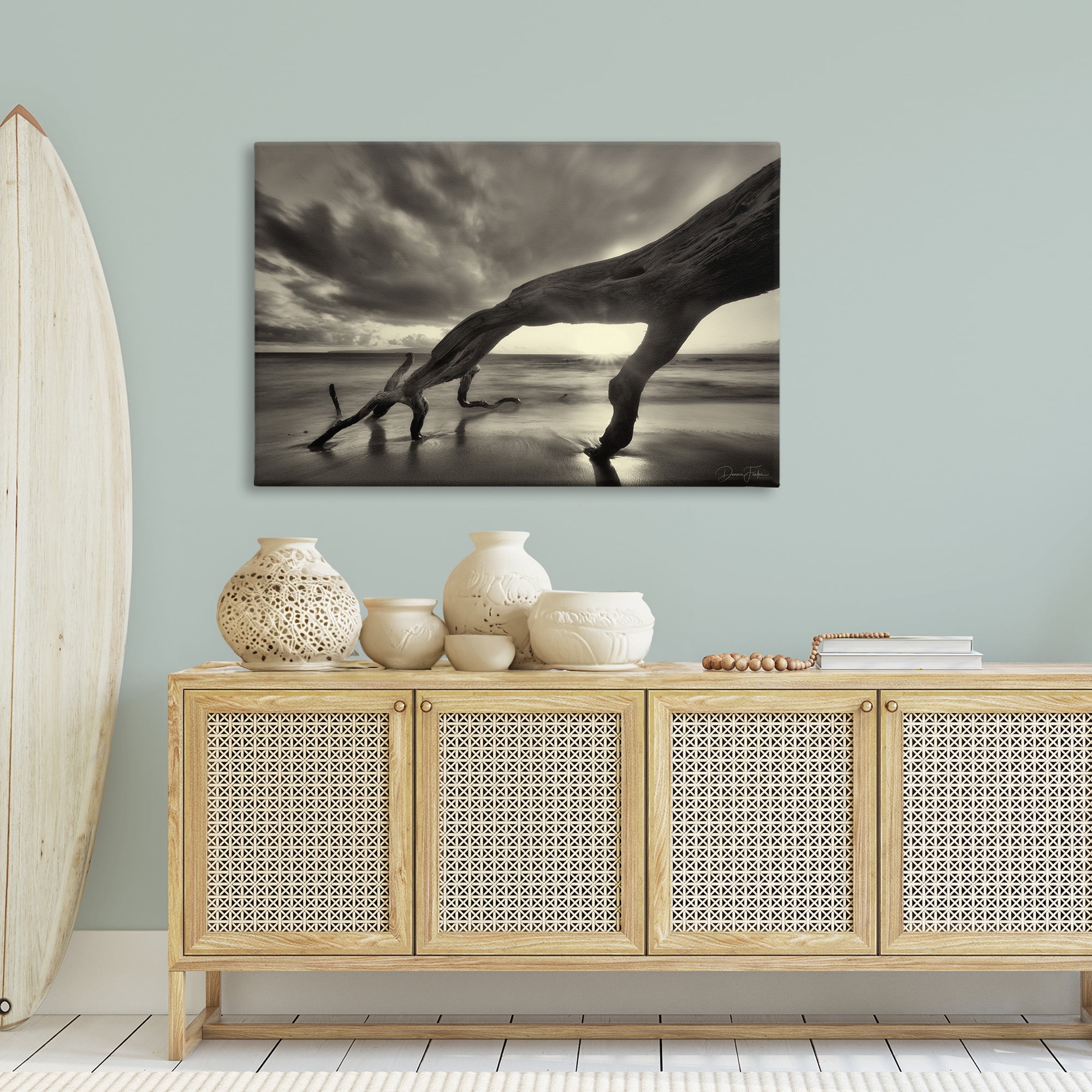 Stupell Industries Tree Trunk on Shore Landscape Photography Gallery Wrapped Canvas Art Print Wall Art, 45 x 30