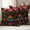 Black, variant on Bohemian Outdoor Waterproof Pillow Covers, Red Green Tribal Mexican Abstract Flower Decorative Square Throw Pillowcase Sofa Cushion Sham for Patio/Couch/Chair, 24"x24" 2 Pack