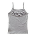 thumbnail image 4 of Kogui Girls Tank Tops for Dance Girl's Ruched Floral Print Tank Top Square Neck Sleeveless Cropped Tops 5T 6T (Grey,5-6 Years), 4 of 9
