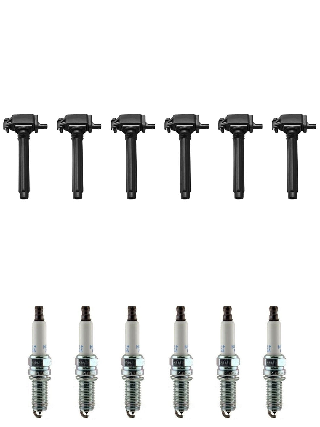 Set of 6 ISA Ignition Coils and 6 NGK Spark Plugs Compatible with 2016-2017 Jeep  Wrangler  3604CC 220Cu. In. V6 Replacement for UF648 