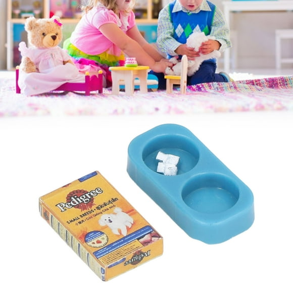Miniature Pet Food, Simulation Design Plastic Material Mini Pet Food Model 1:12 Excellent Workmanship for Dollhouse Decorations Dog Food