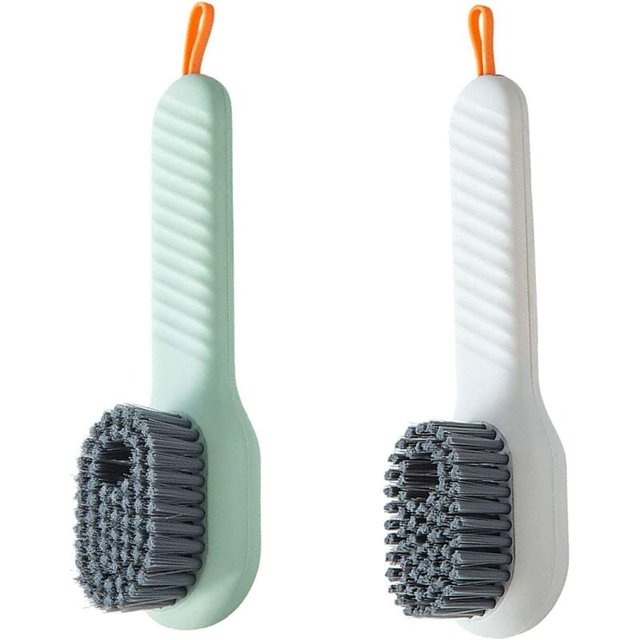 Cepillo para zapatos: cepillo de limpieza para el hogar con cerdas suaves y dispensador de jabón, cepillo para zapatos líquido multifuncional JAMW Sencillez