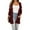 Burgundy, variant on Women's Casual Cardigan Fall Sweaters Chunky Cable Open Front with Pockets Knit Jackets,S-2XL