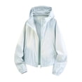thumbnail image 2 of Mens Ultra Lightweight Sun Protection Jacket Athletic Running Hooded Quick Dry Windproof Coat for Golf Cycling Training Outdoor Sport, Light Blue, M, 2 of 7
