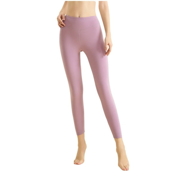 CQONEPT Women's Oversize Yoga Pants Stretchy Low Waisted Leggings Slim Fit Skinny Comfy Workouts Activewear Pants Purple XL