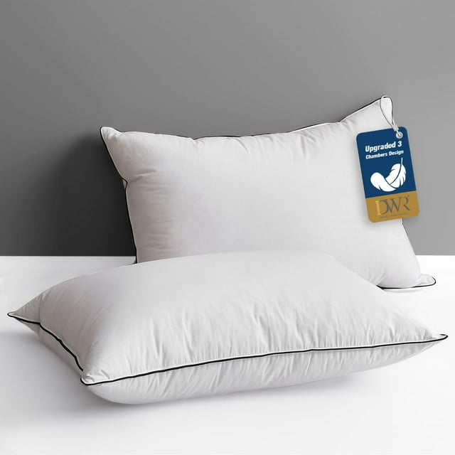 Almohada DWR Feather Down, paquete de 2 unidades, de algodón orgánico tamaño king