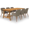 thumbnail image 1 of vidaXL 7 Piece Garden Dining Set Brown, 1 of 5
