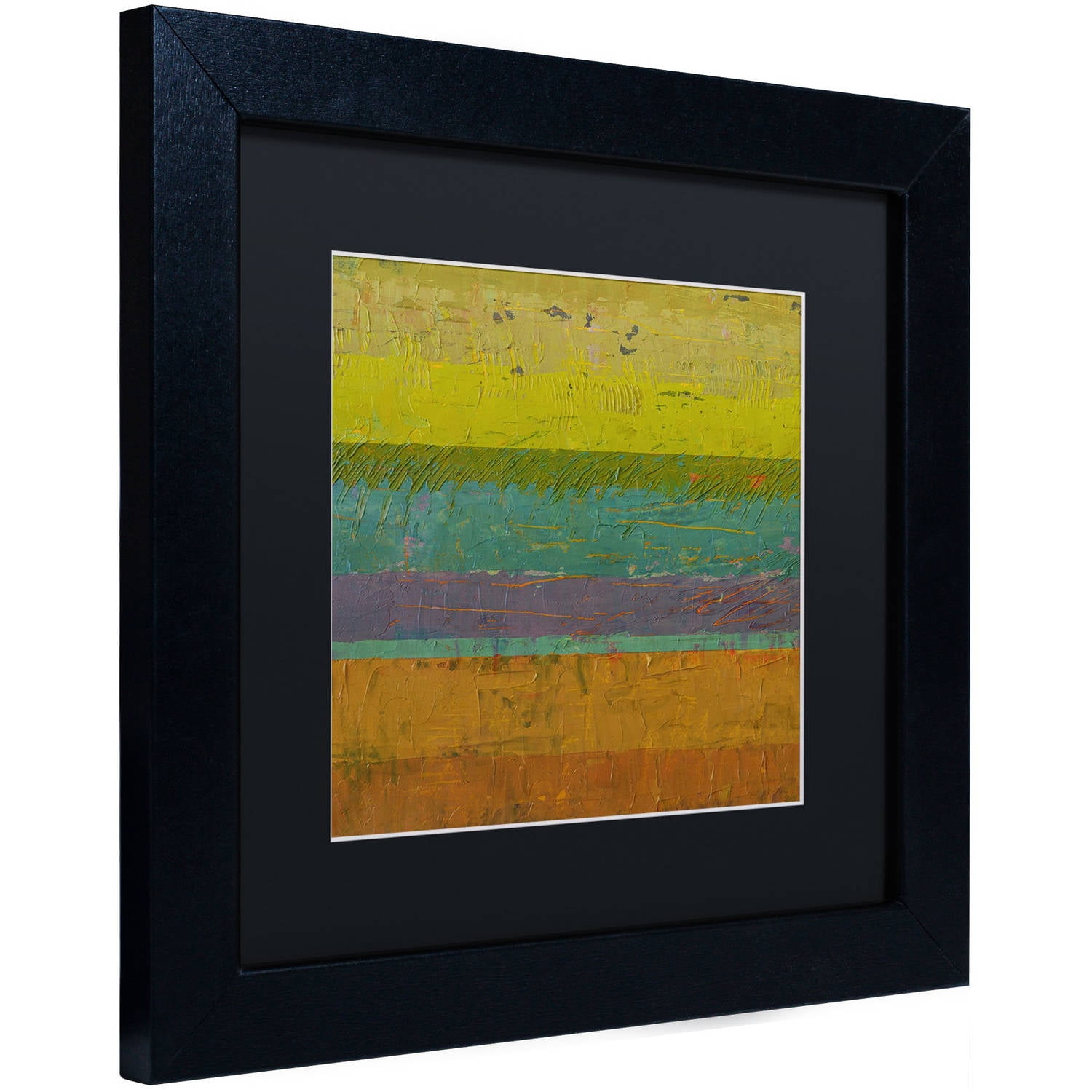 Trademark Fine Art "Chartreuse Line" Canvas Art by Michelle Calkins, Black Matte, Black Frame