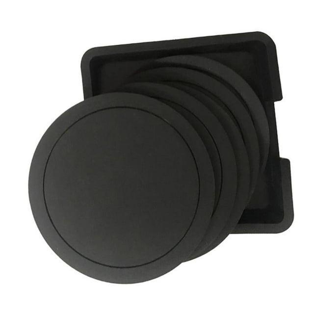 veasfak 7x Table Coaster Set Heat Resistant Placemat Holder for Home Kitchen black