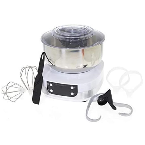 Wolfgang Puck 5 Quart 600 Watt Programmable Universal Mixer Counter-top ~ White