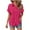 Hot Pink, variant on Karight Womens Button Down Shirts Summer Short Sleeve Collared Dressy Casual Blouses Work Loose Fit Tops