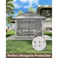 thumbnail image 3 of QinaQin Gazebo plegable de 13 x 13 pies con mosquitero y doble techo, altura ajustable, cubierta impermeable y con protección UV, ideal para patio, jardín, terraza o césped, 3 of 9