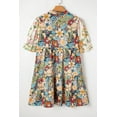 thumbnail image 6 of Women's Multicolour Boho Floral Print Crochet Patchwork V Neck Loose Mini Dress | [ZhiHiMeRi] | (US 12-14)L, 6 of 12