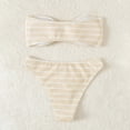 thumbnail image 5 of Afdoent Womens Bikini Sets Womens Stripe Printed Beach New Strapless Split Triangle Bikini Swimsuit Bathing Suit 2026 Summer Beachwear, 5 of 6